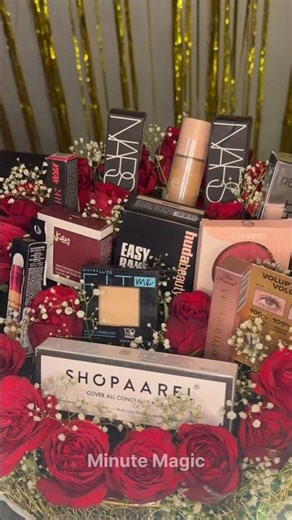 Luxury Makeup Hamper Setup 🌹✨ | NARS, Huda Beauty, Too Faced Makeup Collection #shortsvideo #makeup