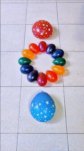 Two Star Balloon Blue n Red Color Popping Satisfying