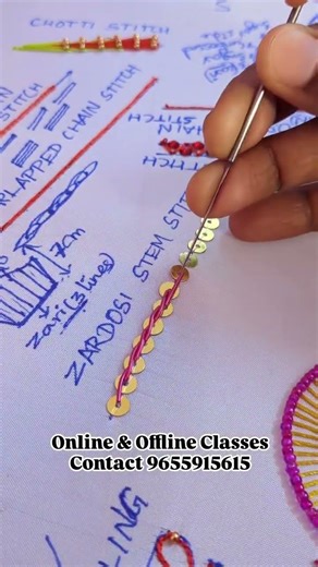 Stem Stitch 😍 #aari #aaribusiness #aariembroidery #maggamwork #handbroidery #embroidery