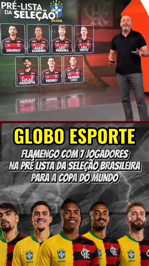 FLAMENGO TEM 7 JOGADORES NA PRÉ LISTA DA SELEÇÃO BRASILEIRA PARA A COPA DO MUNDO #flamengo #mengão