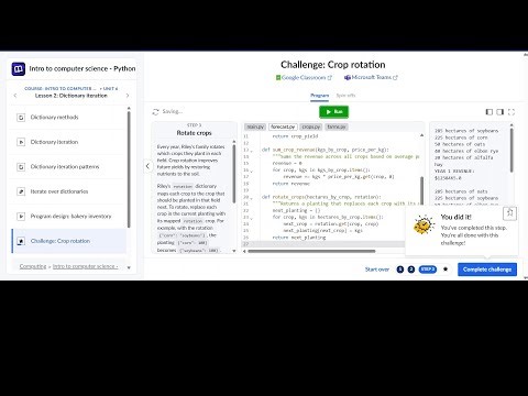 Challenge Crop Rotation Khan Academy