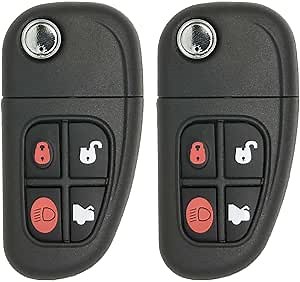 Keyless2Go Replacement for New Keyless Remote Flip Car Key Fob for Vehicles That Use FCC NHVWB1U241 (2 Pack)