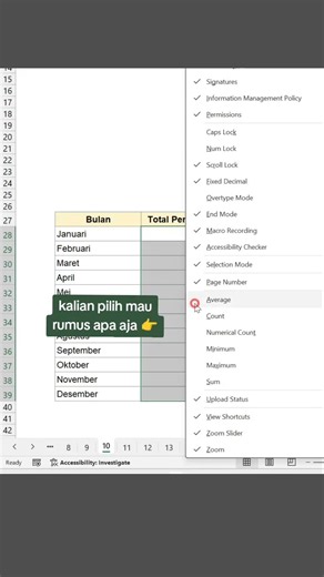Bottom Bar #excel #exceltips #exceltricks