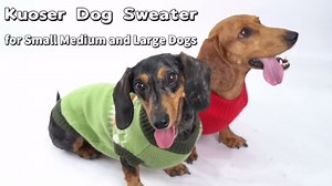 Kuoser Dog Sweater, Dog Sweaters for Medium Dogs Girl Boy, Christmas Dogs Sweater Knitwear, Warm Pet Pullover Sweatshirt Doggie Winter Clothes Apparel for French Bulldog, Boston Terrier, Green M