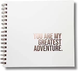 Baby Memory Book, Baby Journal, Baby Scrapbook Album. 90 Pgs, 8.5" x 9" Gold Foil, Gift For Newborn, Baby Milestone Book, Baby Scrapbook Album, Baby Album (WH)