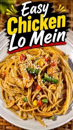 Chicken Lo Mein 🍜 | Easy Asian Noodles Recipe in 10 Minutes!#shorts #food #noodles