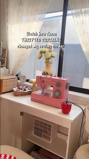 Lace curtains | Thrifted| sewing room makeover | cottage vibe