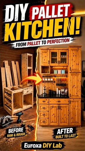 Turning Old Pallets Into a Stunning Kitchen Cabinet | Full Build