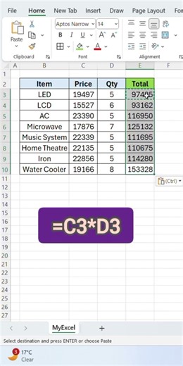 Multiply Entire Column in 1 Second – Excel Hack! | Excel Trick: Multiply Full Column Instantly!