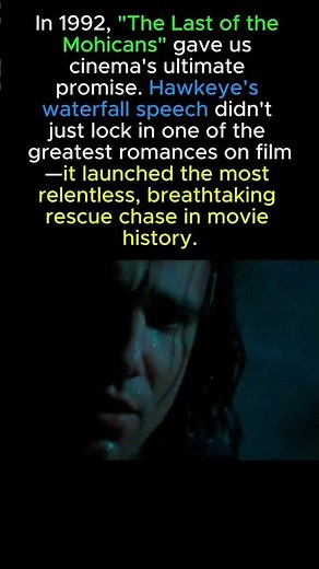 The Last of the Mohicans Waterfall Scene: The Line That Defined 90s Cinema. Daniel Day-Lewis #usa
