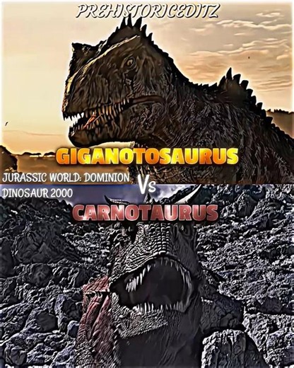 Prologue Giganotosaurus vs Disney Carnotaurus | 4K Edit | #jurassicworld #shorts #music #dinosaur