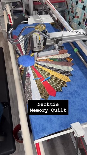 I wish that I could work this fast! Do you have a box full of your dad’s neckties? Have them made into a quilt. Link in bio. #brittsquilts #memoryquilt #upcycle #necktie #tshirtquilt #memoryquilts #inlovingmemory #neckties #quilt #tie #necktiequiltsbybritt #necktie #necktieswag #necktiequilt | Britt's T-shirt Quilts