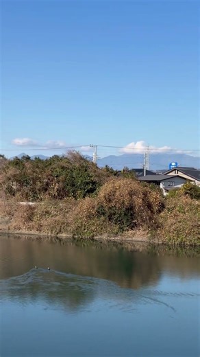 冬晴れの空☀️と冬の富士山🗻の景色🦆
