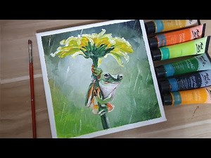 Acrylic painting / How to paint a green frog /Easy painting Tutorial # 183