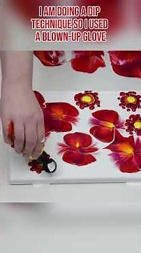 Colorful balloon dip technique with acrylic pour! #diptechnique #acrylicpainting #acrylicpouring