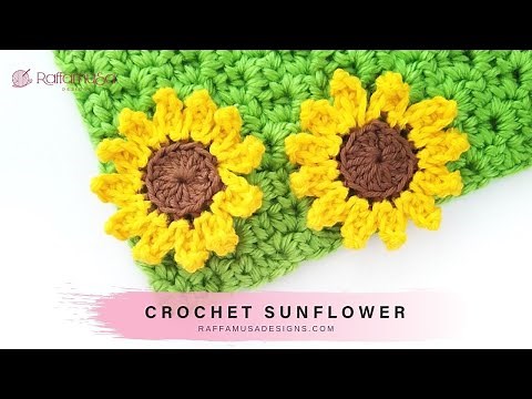 Crochet Sunflower Applique [Quick & Easy] - Raffamusa Designs