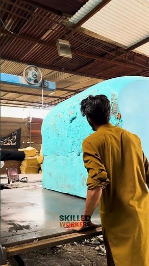 Behind the Scenes: Crafting of Blue Polyurethane foam! 🏭🧽