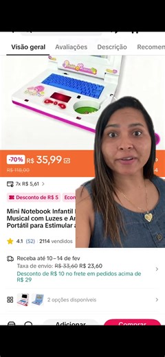 Mini Notebook Infantil Laptop de Brinquedo