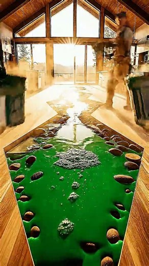 Luxury Epoxy River Floor Build – Start to Finish 6 2k #satisfying #resincrafts #landscape