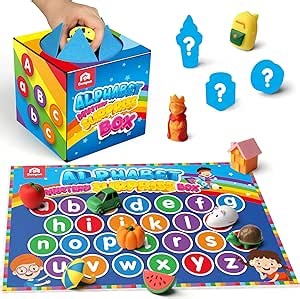 Coogam Mystery Surprise Box, Fine Motor Letter Matching and Sorting Game, 26pcs Alphabet Educational Montessori Learning Toy Gift for Preschool Kindergarten 3 4 5 Year Old