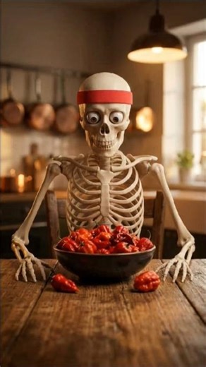 skeleton vs hot spices, Ho will win??💀🥵🌶️