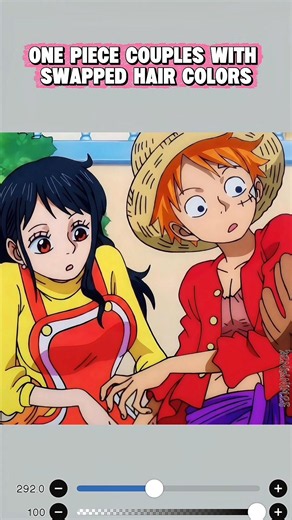 One Piece couples with swapped hair colors💞 #onepiece #art #luffy