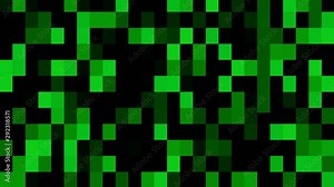 Green pixels loop up and down multi shades of green background