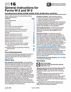 2016 Form IRS Instruction W-2 & W-3 Fill Online, Printable, Fillable, Blank - pdfFiller