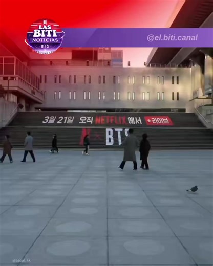 En la cuenta de Seoul_4K en Twitter Compartieron un vídeo de la escalera del centro cultural Sejong con la nueva campaña de #BTS x Netflix ✍🏻: