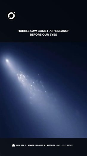 Hubble Sees Comet 73P Shatter Before Our Eyes! #shortsfeed #hubble #comet