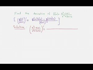 Calculus for Life Sciences - Problem of the day - 40 - The Quotient Rule