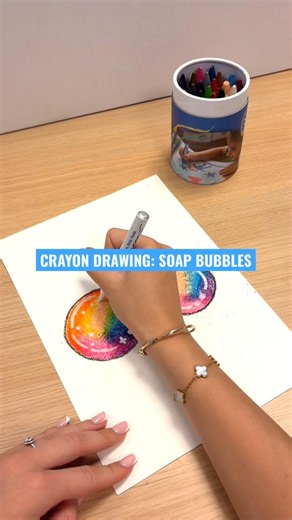 Step by step soap bubbles drawing with crayon 🖍️🫧 #crayon #drawingtutorial #drawing #artandcraft
