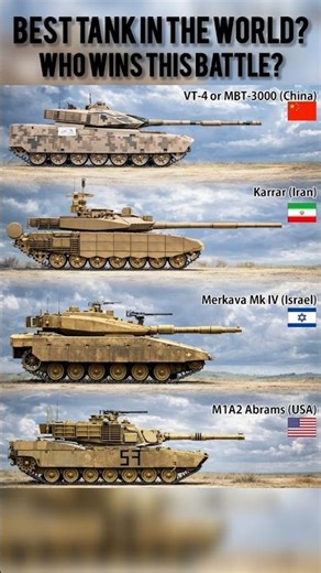 VT-4 vs Karrar vs Merkava Mk IV vs M1A2 Abrams | Ultimate Tank Comparison 2026 🔥 #mbt #military