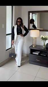 Building an Elegant & Simple Wardrobe - Part 4: Corporate Outfits. Off-White Waistcoat styled in 2 ways - which one would you wear? Waistcoat and white pants from @foschinisa black fit from @house_of_deevas #fashion #style #grwm #brunchoutfit #fashionblogger #fashioninspo #fashioninspiration #ootd #viralreels #explorepage #style #styleblogger #viralfashion #corporateoutfits #elegantfashion #classyfashion #lookelegantonanybudget | Somi Ndamase