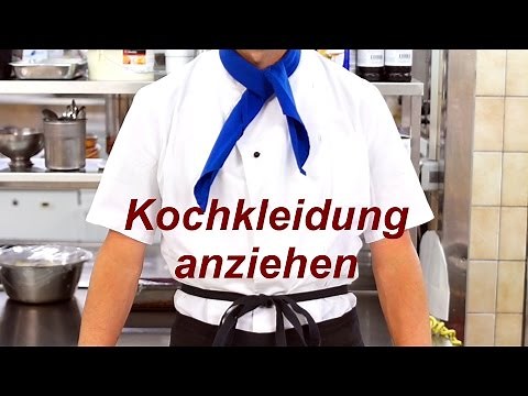 Kochjacke, Koch-Schürze und Halstuch richtig anziehen