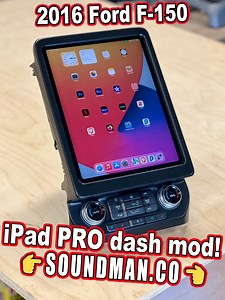 Today's customer sent in the dash panel from his 2016 Ford F-150. He requested installation of our Soundman SIDE SLIDER iPad dash kit for the 12.9" iPad PRO. Kits are available at https://soundman.co LET ME KNOW WHAT YOU GUYS THINK! Contact us for custom dash mods. #cars #carstereo #ipadpro | Soundman Car Audio