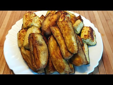Deliciosa berenjena frita y calabacín en freidora de aire. ‪@Recetaslinakysylenko‬