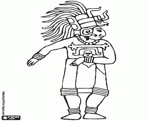 A priest in a mayan ceremony coloring page printable game