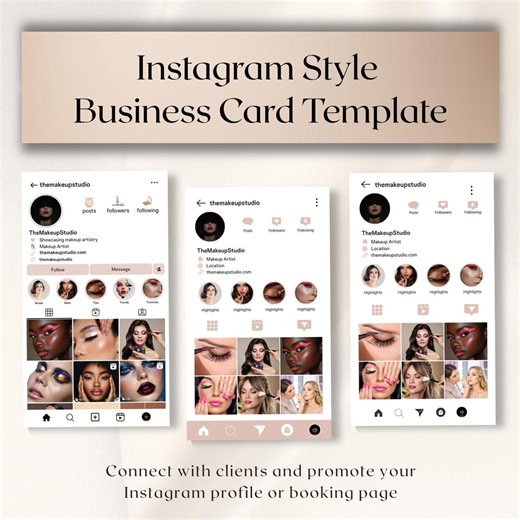 Instagram Style Business Card for Influencers and Social Media Businesses. 6 Canva Templates - Etsy Ireland