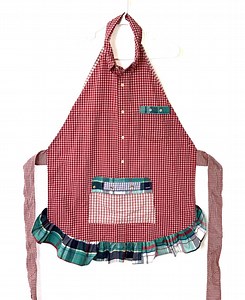Upcycled Plaid Apron: Repurposed Men's Shirt, One-of-a-kind Apron-103 - Etsy