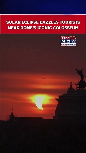 Rome: Tourists Watch Eclipse Beside Colosseum | Solar Eclipse 2026 #shorts