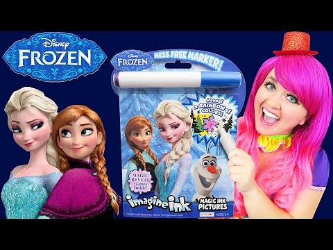 Coloring Frozen Elsa & Anna Magic Ink Coloring Book | Imagine Ink Marker
