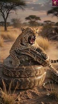 Leopard vs Giant African Rock Python | Epic Survival Story #Shorts#wildlife