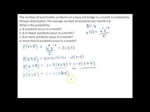 Calculating Probabilities for Poisson Random Variable Using R - Number of Accidents Example