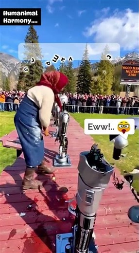 👵🪓 Old School vs New Tech: Grandma Attacks the Bots🤖❌ #robots