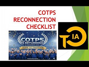 COTPS CHECKLIST YOU NEED BEFORE RECONNECTION!