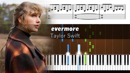 Taylor Swift - evermore (feat. Bon Iver) - Accurate Piano Tutorial with Sheet Mu