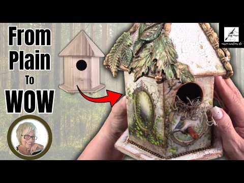 Transform a Plain Birdhouse into a Vintage Masterpiece with Decoupage and Clay