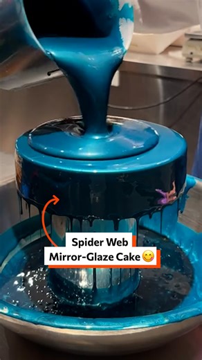Spider web mirror-glaze cake 🎂 | Twisted