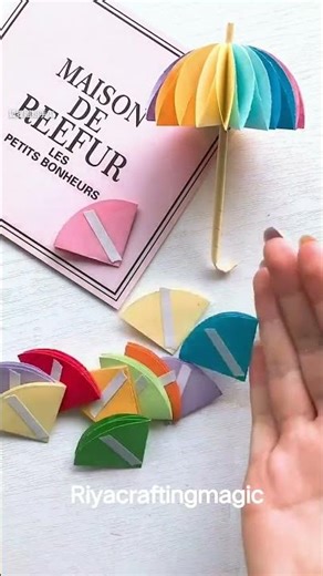 “Bring a splash of color to your day with this adorable DIY rainbow paper umbrella! ☂️✨